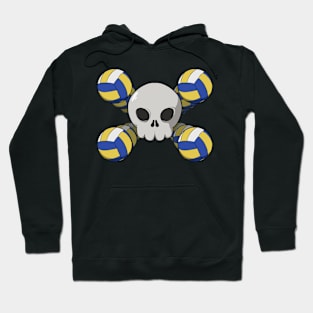 Volleyball crew Jolly Roger pirate flag (no caption) Hoodie